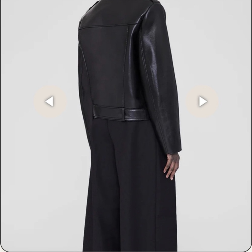 Anine Bing Black Leather Double-Breasted Jacket - Picture 2 of 7